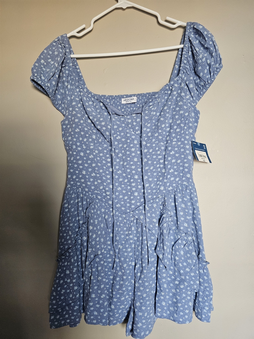 Arizona Jean Company Blue Floral Romper
